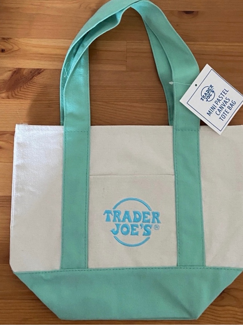 Blue and Cream mini pastel Tote Bag